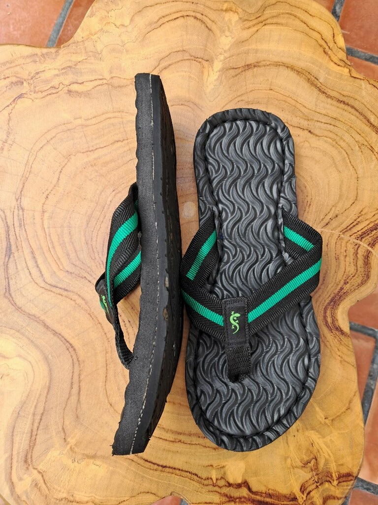 Green Stripe on Black